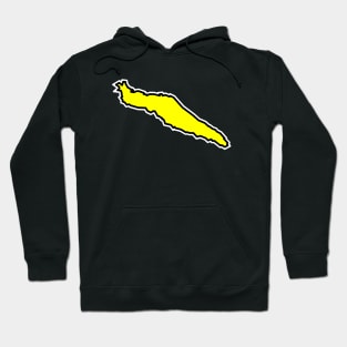 Texada Island Bright Yellow Outlined Silhouette - Simple and Colourful - Texada Island Hoodie